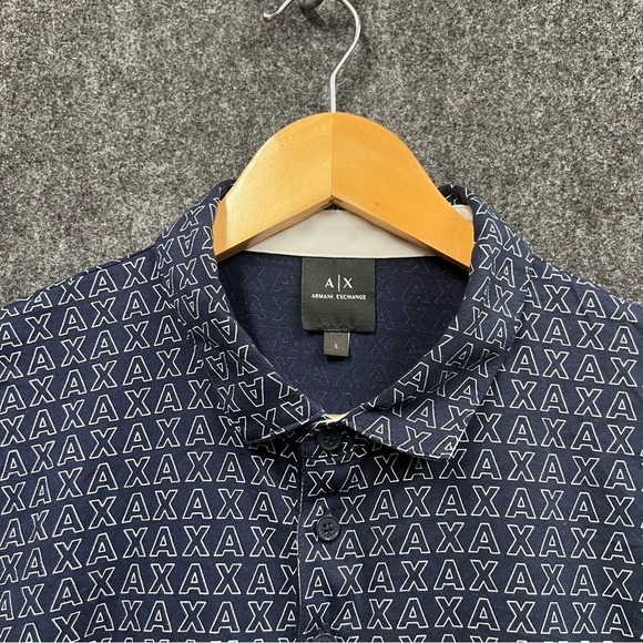 A|X Armani Exchange Men's Regular-Fit Logo-Print Polo Shirt Size Large - Picture 2 of 14